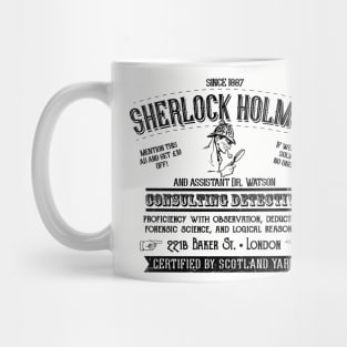 Sherlock Holmes Newspaper Ad Faded Mug